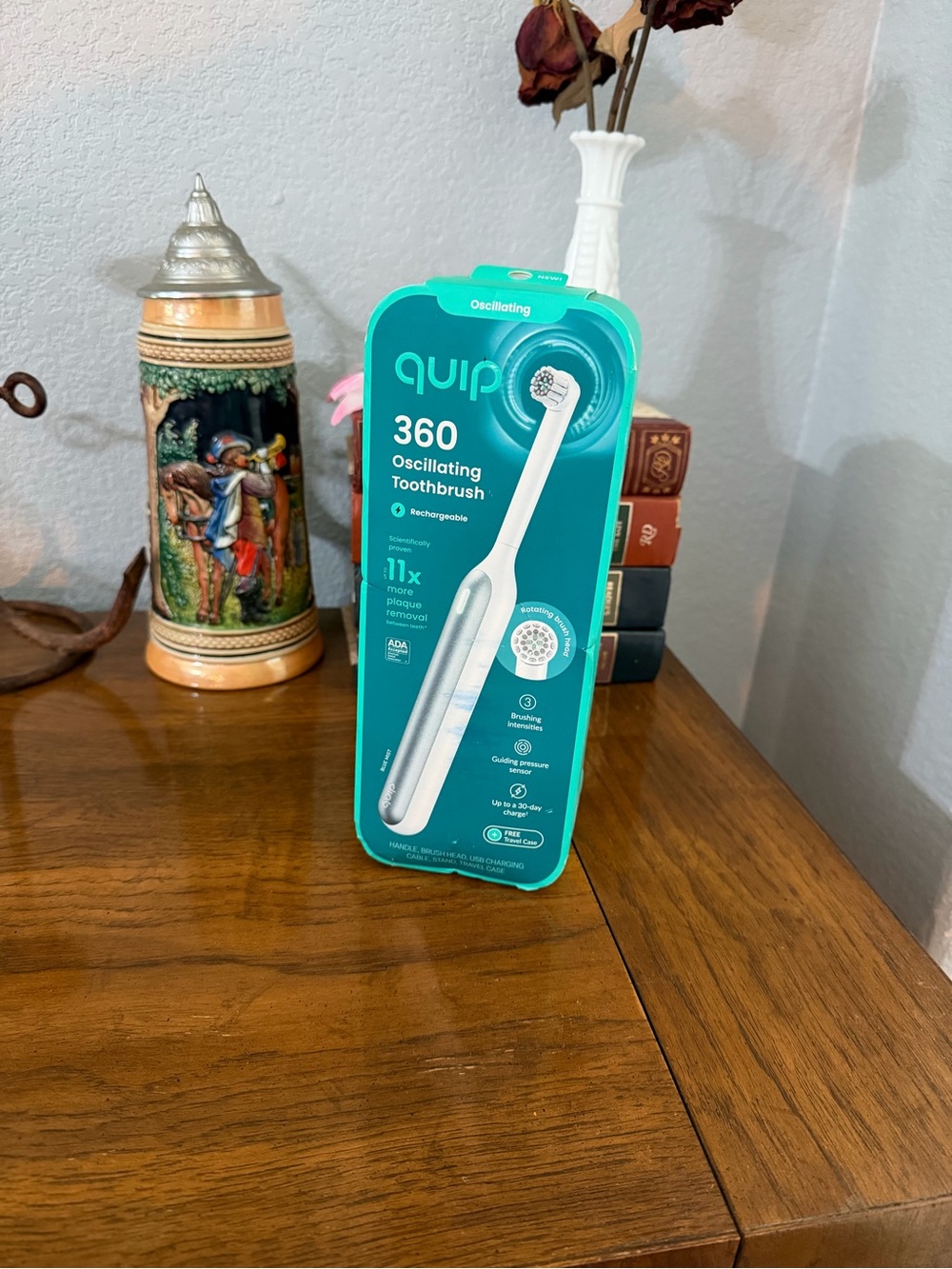 Quip 360 Oscillating Toothbrush Plaque Removal Rechargeable 11x White Brand New